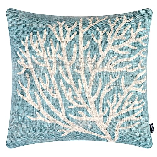 TRENDIN Coral Couch Pillow Cover 18X18 Sea Marine Decor Square Li...