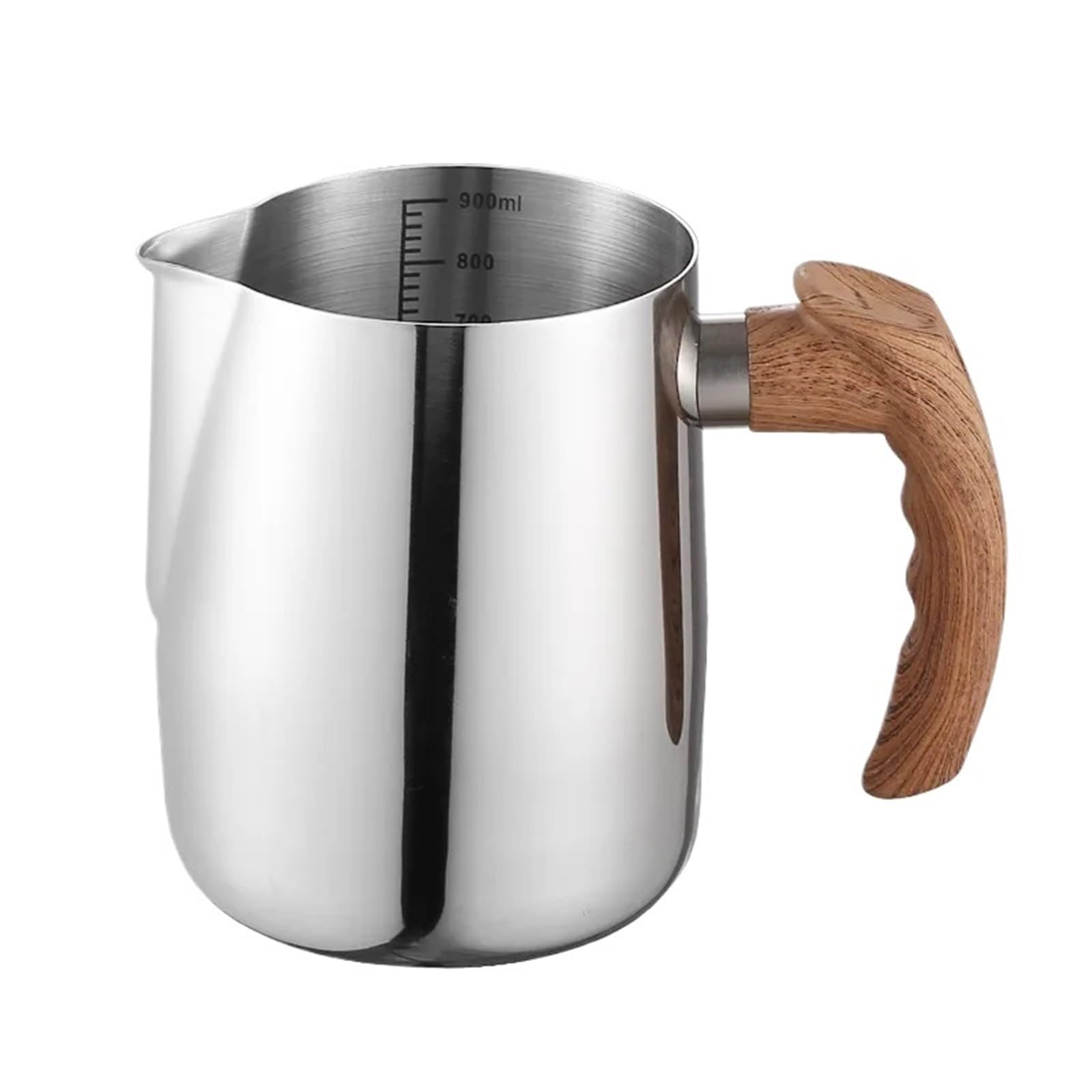 Jarras de espuma de leche, jarra de espuma de café de acero inoxidable para latte, capacidad de 600/900 ml, ideal para baristas y uso doméstico, duradera y fácil de limpiar