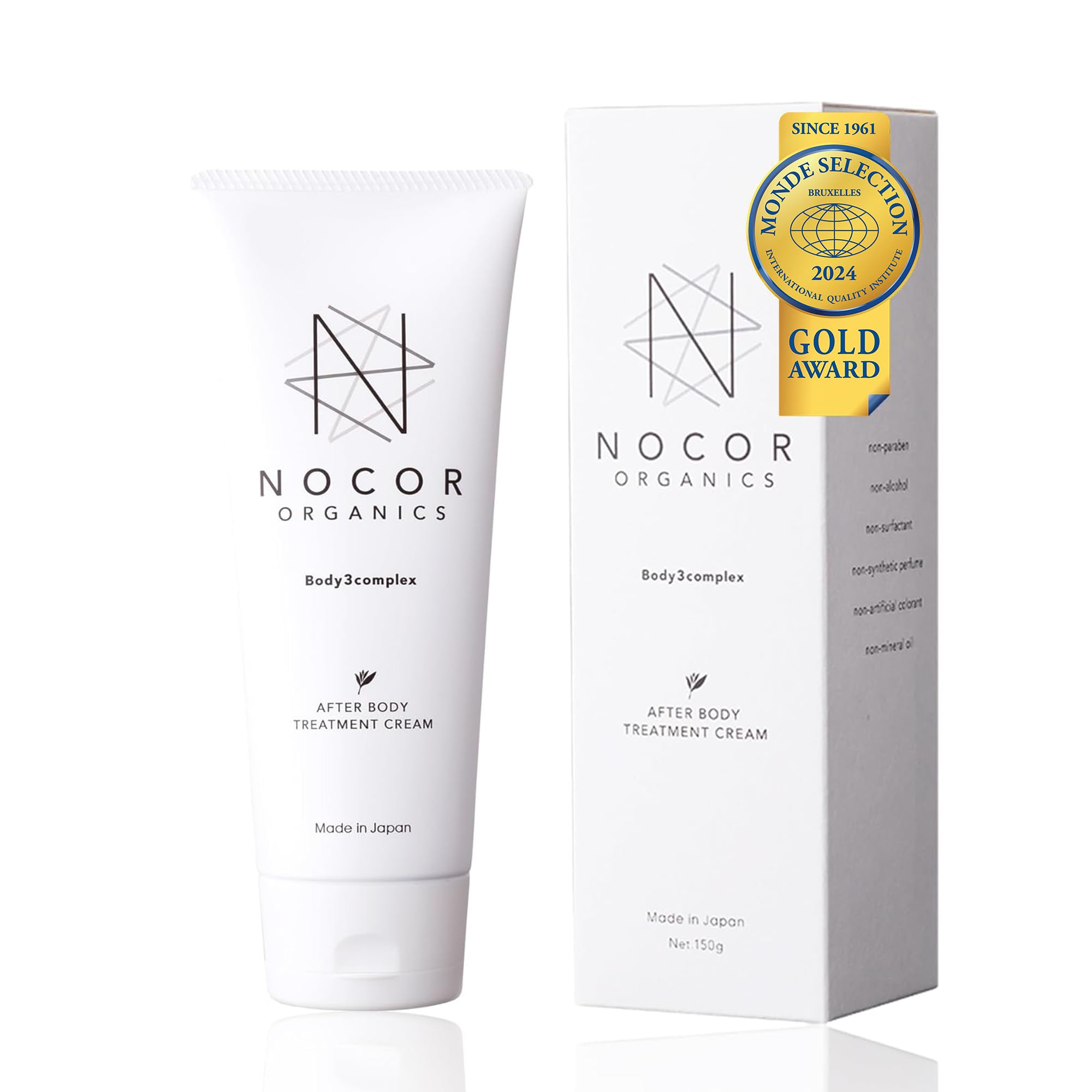 NOCOR ノコア アフターケアにも使える ボディクリーム (妊婦さん が 喜ぶ プレゼント) オーガニック 国産 猫背線 日本製 ネロリ (フローラルオレンジ) 低刺激 (150g 1個)