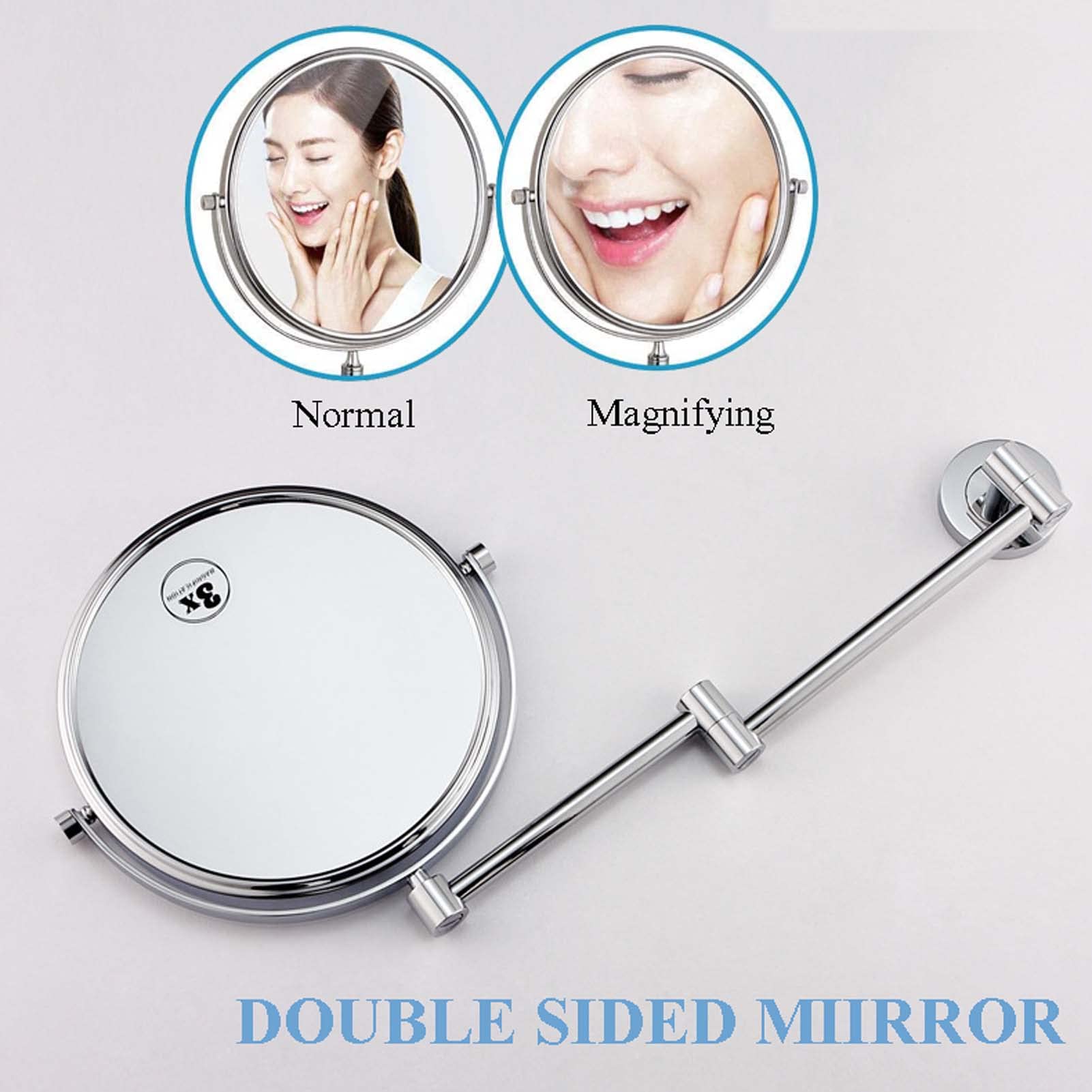 YSUEFIJO Espejo de Maquillaje Pared, Espejo de Aumento para Bano, Espejo de Mesa de Doble Cara, Espejo de Maquillaje Retro de Alta Definición, Espejo Cosmético para Hombre y Mujer