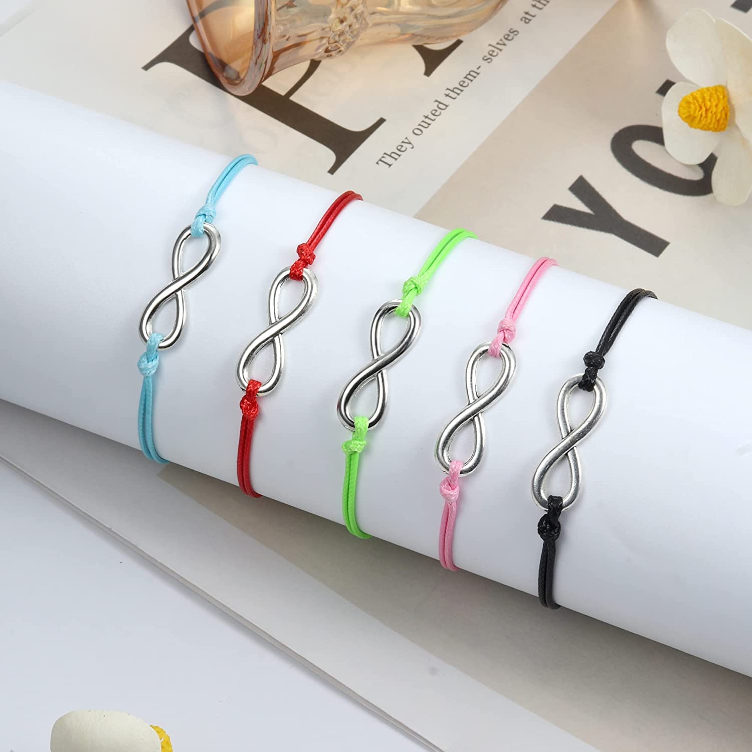 YCTTKDD 5 Pulseras de Amigos para Mujeres y Hombres, corazón Infinito, Sol, Luna, Pulseras de Puntos para relaciones de Amistad
