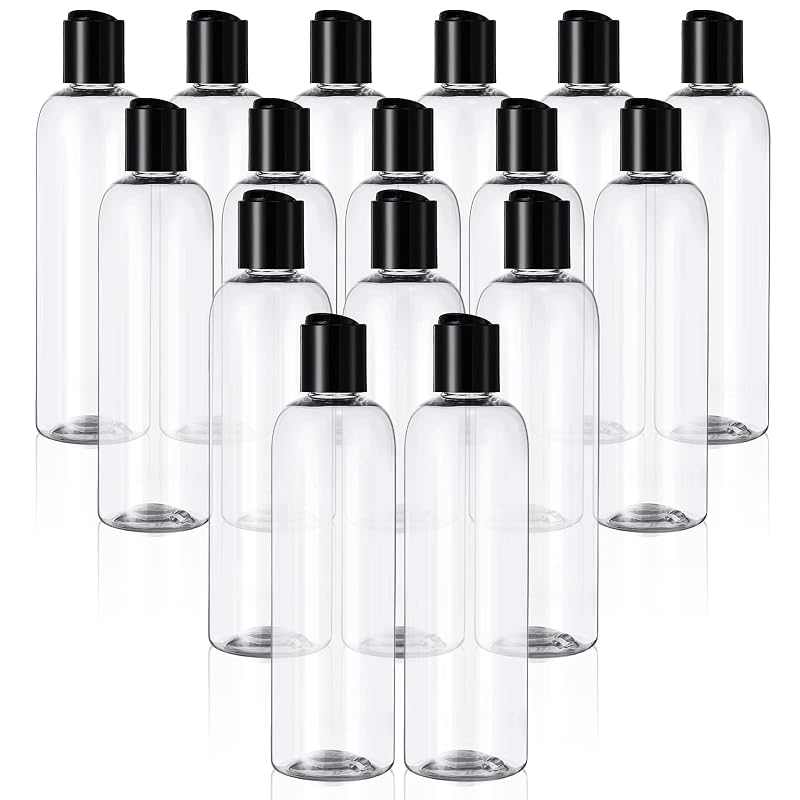 Zubebe 36 frascos plásticos recarregáveis para viagem, 250 mL, transparentes
