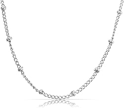 Made by Nami Colliers minimalistes pour femme - Collier discret en acier inoxydable avec fermoir mousqueton solide - Collier ras du cou pour femme et fille - Chaîne à maillons en filigrane - Cadeau