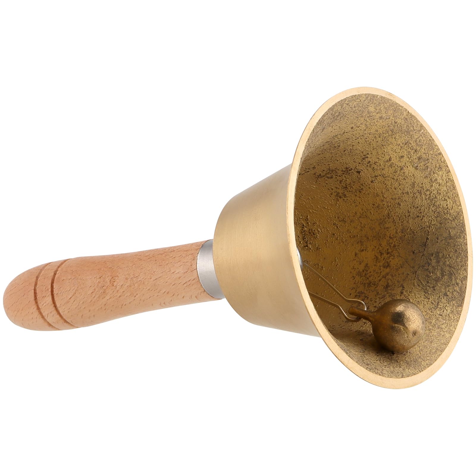 YUENPUN 2 PCS Solid Brass Hand Bell, 14.5 x 8cm Wooden Hand Bells, Loud Call Bell for Hotel Festival, Christmas,Wedding Service - Image 4
