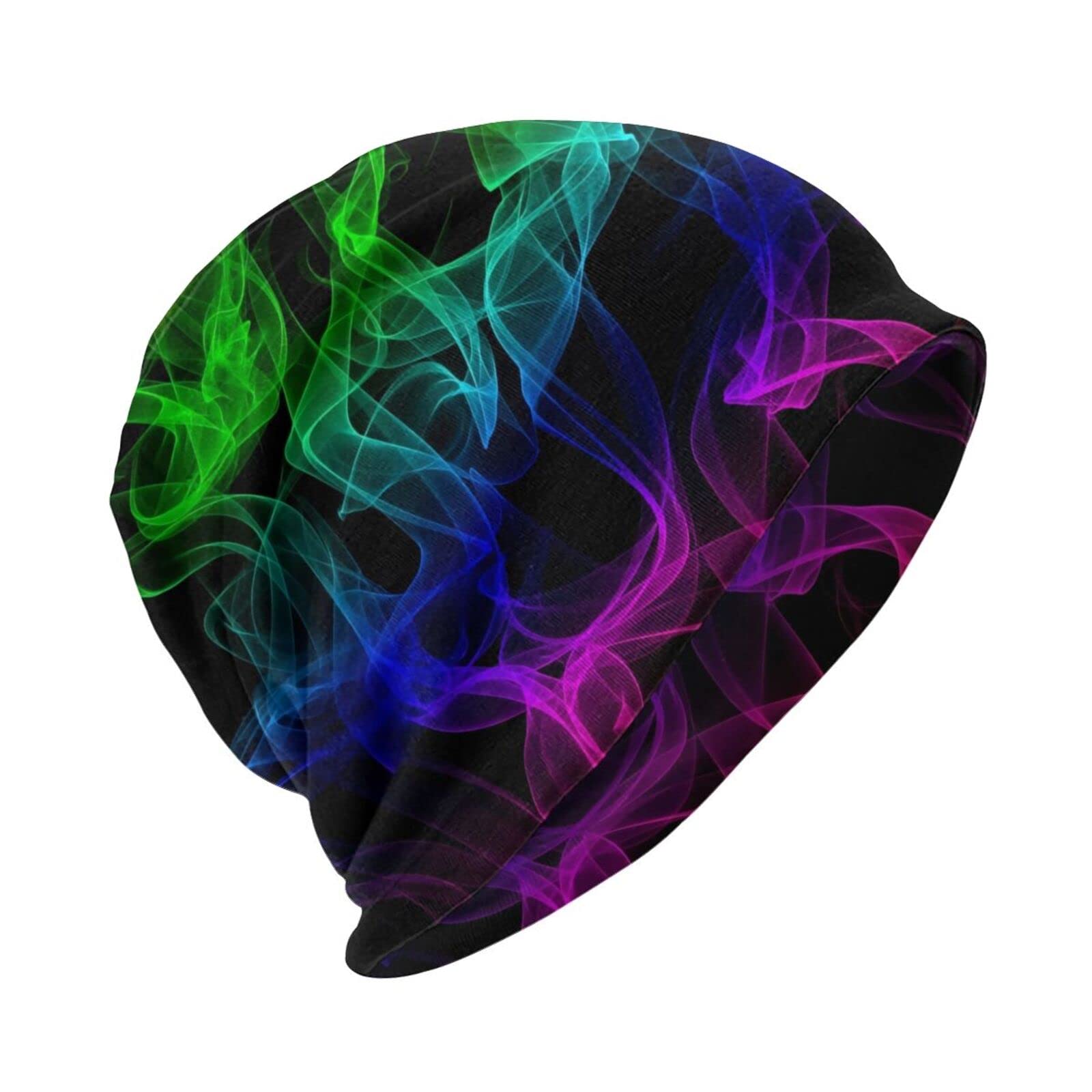 Glow in Dark Splatter Neon Kids Beanie Winter Knit Hats Warm Skull Cap for Boys and Girls Teens