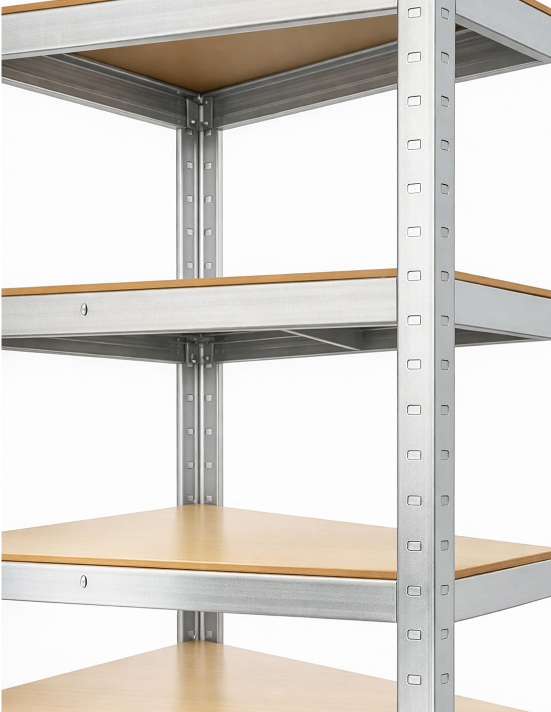 Jardin202 - Estantería Modular de Acero y Madera | Unidad de Almacenamiento de 5 baldas con estantes Ajustables en Altura | 180 x 90 x 40 cm | Peso máximo 875 kg | Pack 2 uds (Plata)