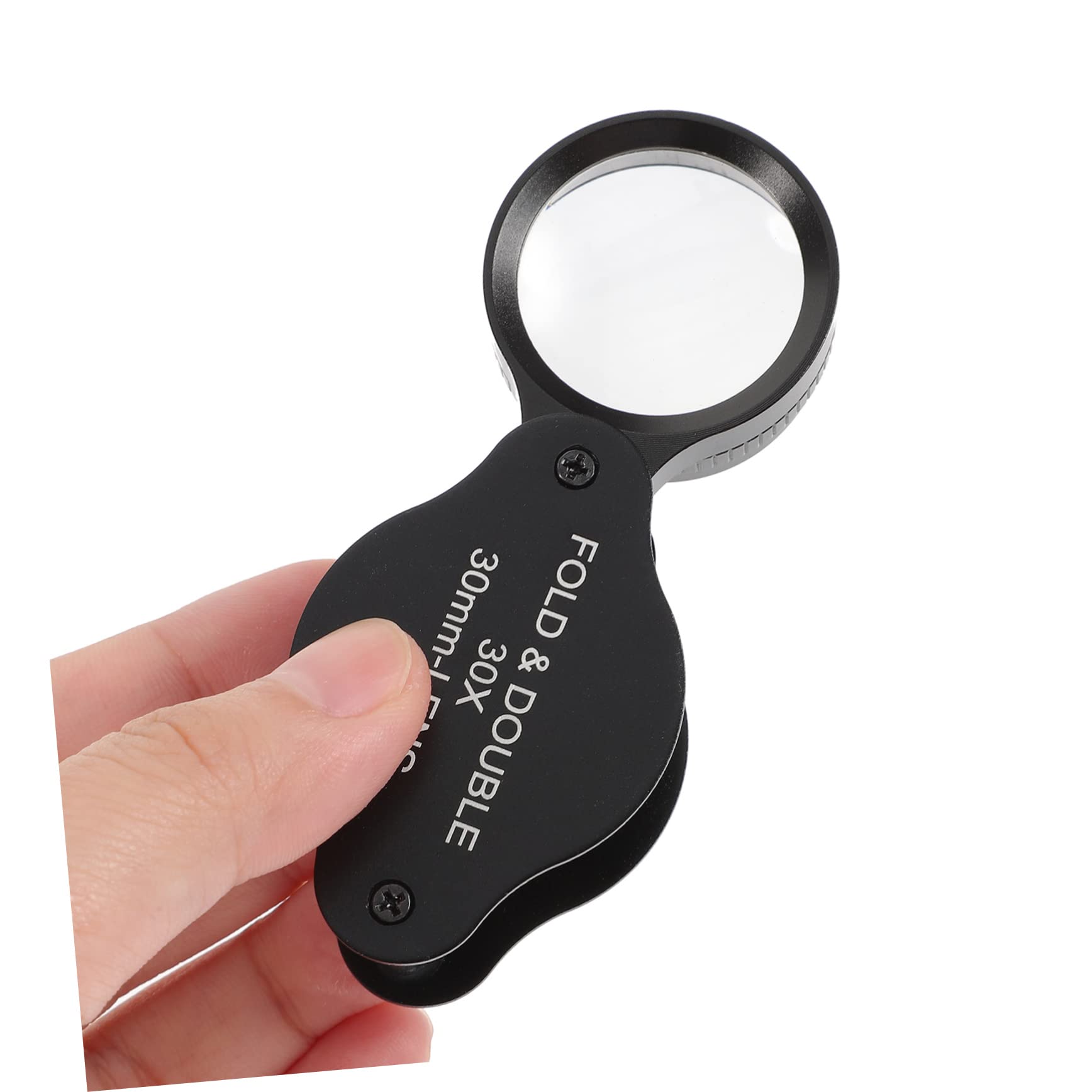 BESTYASH 4 Stück 30 Lupe Tragbare Lupenbrille Leichte Handlupe Juwelierlupen Seniorenlinse Handlupenetui Aluminiumlegierung Schwarz