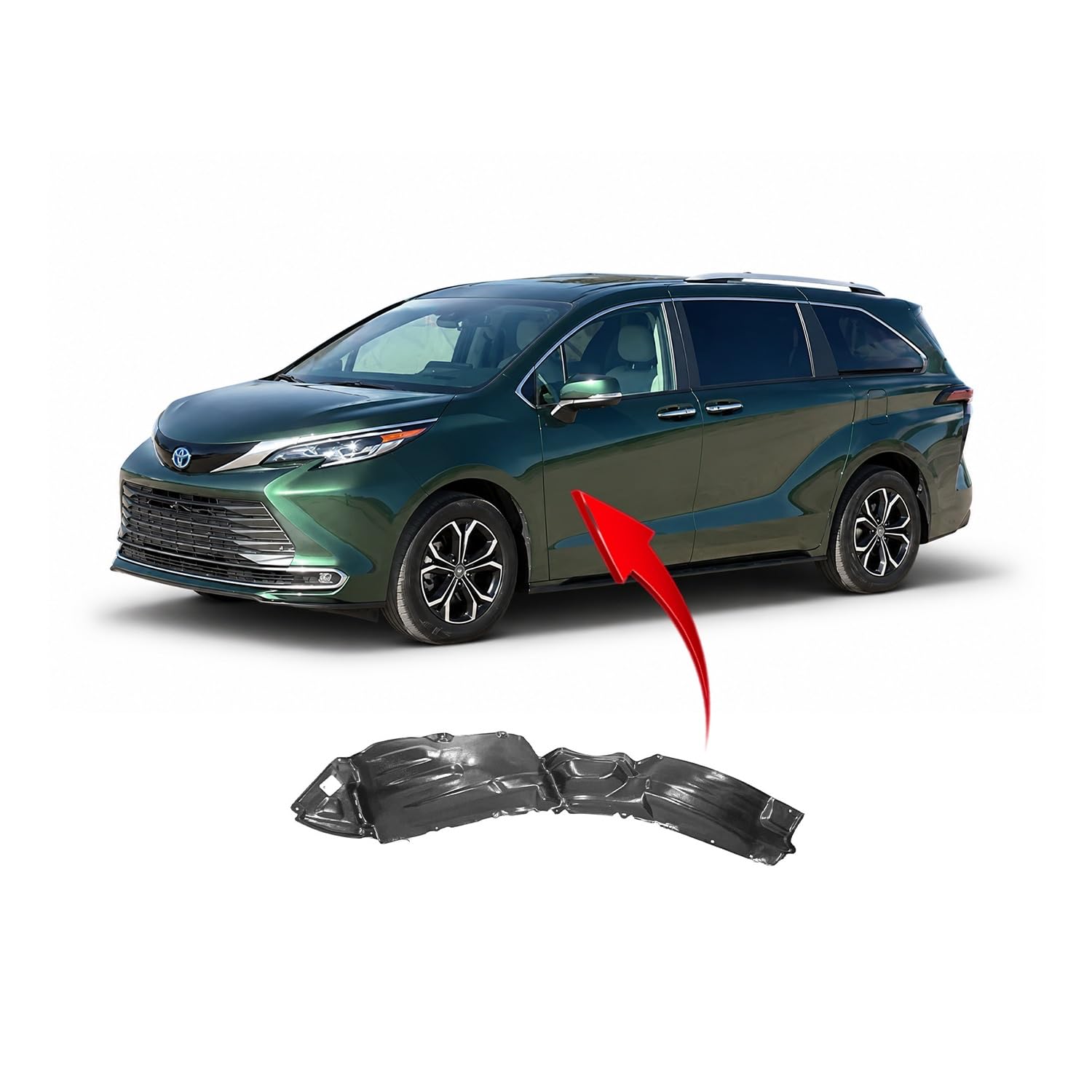 FitParts Compatible with Toyota Sienna 2006–2010 Front Left Fender Liner