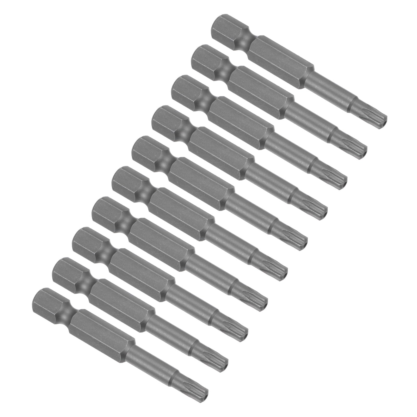 CoCud Magnetic Torx Screwdriver Bit, T20 50mm Length 1/4" Hex Shank, S2 Steel Star 6 Point Drill Driver Tamper Proof