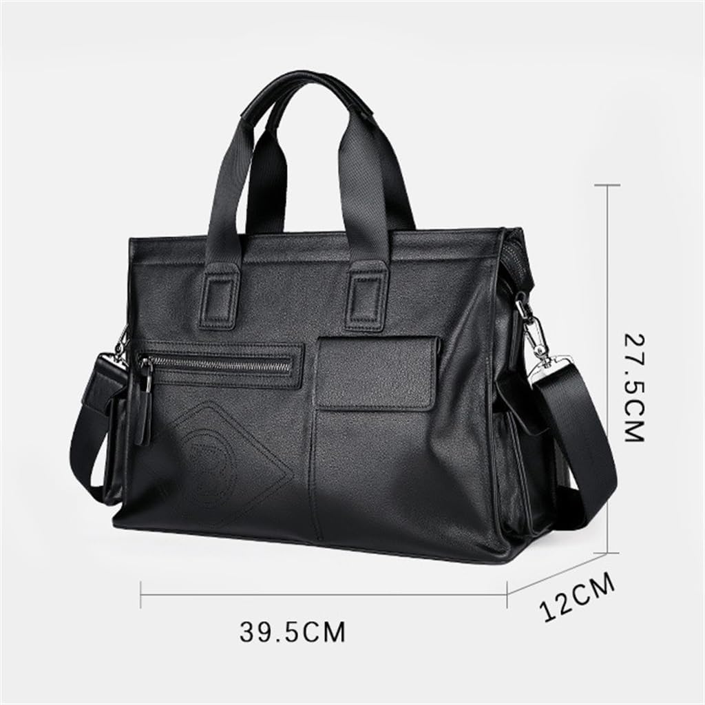 Men's Bag Leather Handbag Cowhide Computer Business Large Capacity Briefcase Crossbody