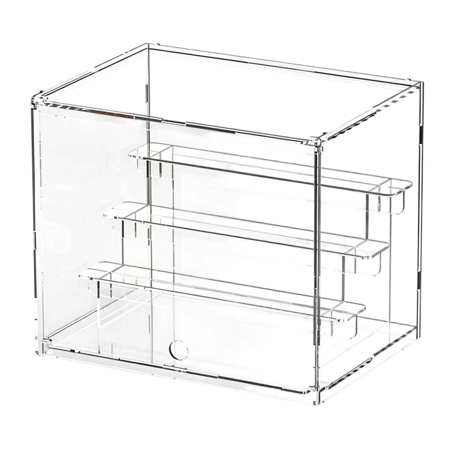Amagogo Acryl Vitrine Aufbewahrungsbox Schaukasten Präsentationsgehäuse Sammlerbox mit Staubdichtem Und 360 Grad Rundumsicht zur Präsentation von Abzeichen , 3 Tiers