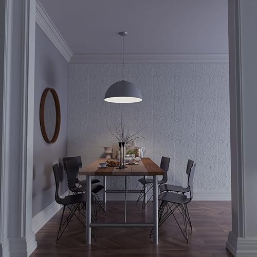 Miniatura 8 de Ekena Millwork WP20X20EWWH 19 5/8 pulgadas de ancho x 19 5/8 pulgadas de alto Elwod EnduraWall Decorativo 3D Panel de pared cubre 2.67 pies cuadrados