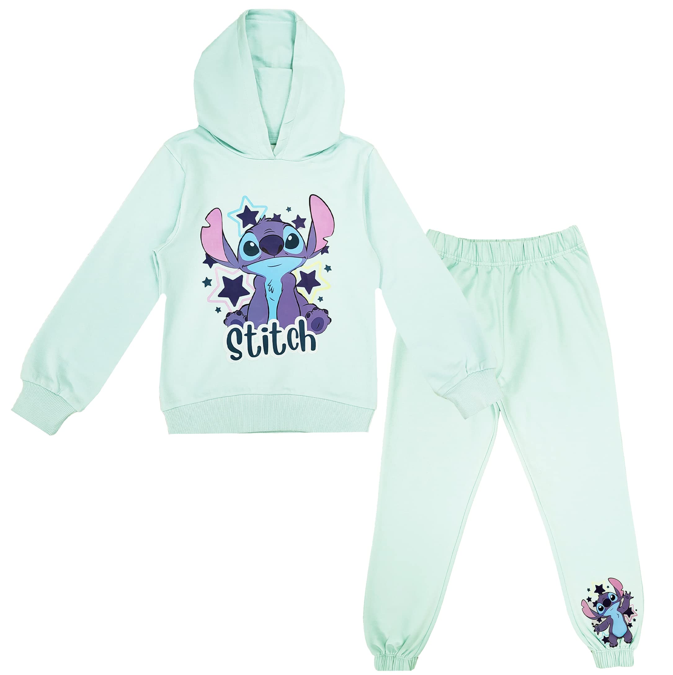Disney Girls Lilo & Stitch Clothing Set - Stitch Sweatshirt Hoodie and Jogger - 2-Piece Outfit Set - Sizes 4-16
