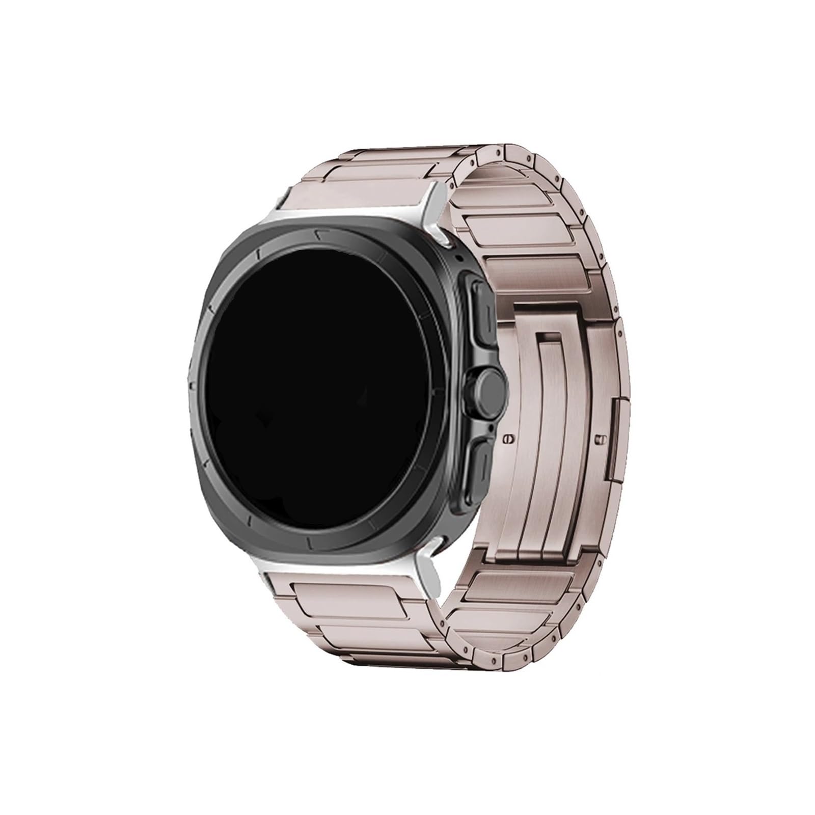 Correa de reloj de titanio compatible con for Samsung Galaxy Watch 7 Ultra Pulsera de metal compatible con for GALAXY Watch 7 Ultra Correa con extremo curvo sin espacios(Black)