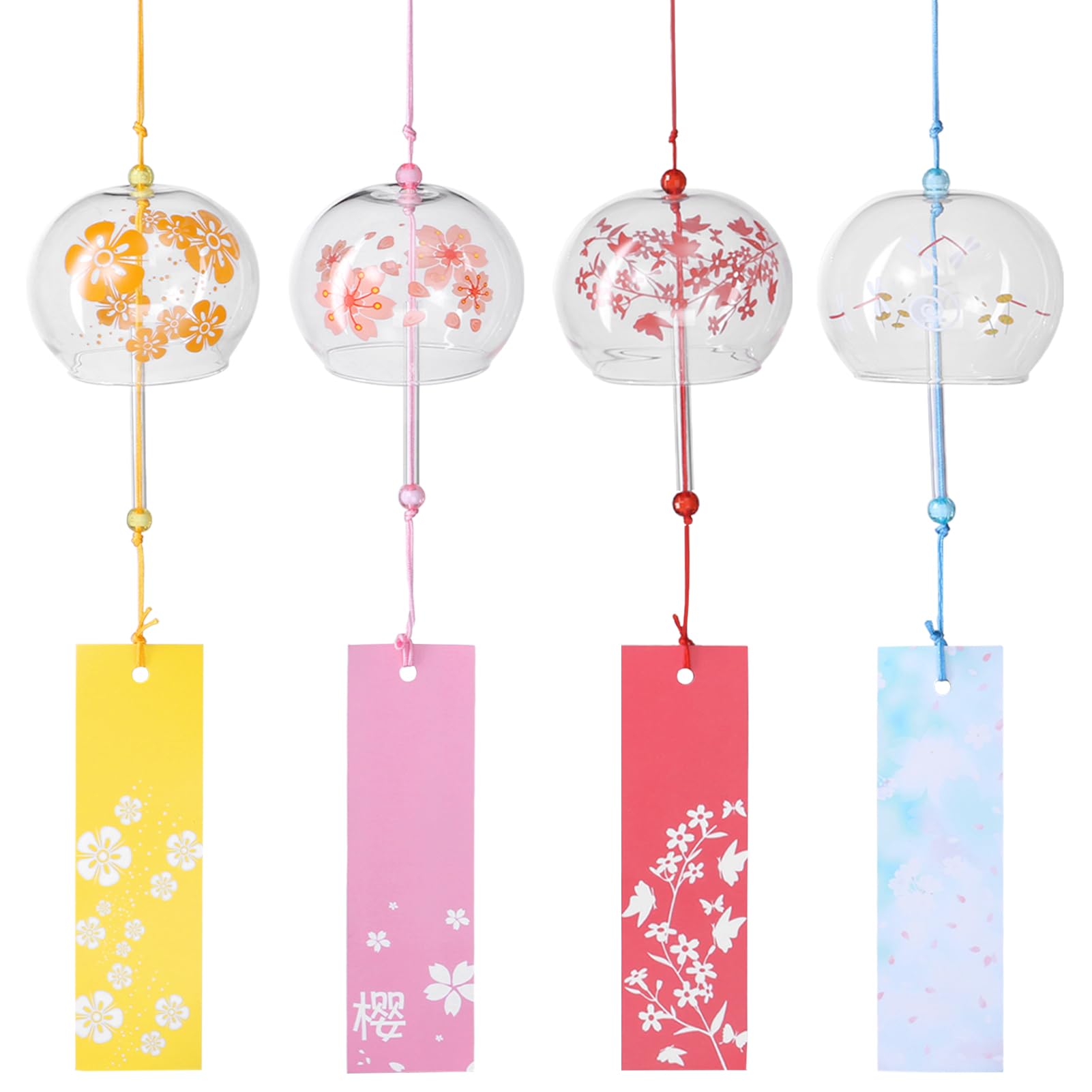 Wind Chime, Glass Wind Chime, Ornament, Enjoy Cool, Japanese Wind Chime, Good Luck, Home Decoration, Cool Feel, Summer Characteristics, Clear Sound, Window and Roof Decoration, Indoor and Outdoor Use,