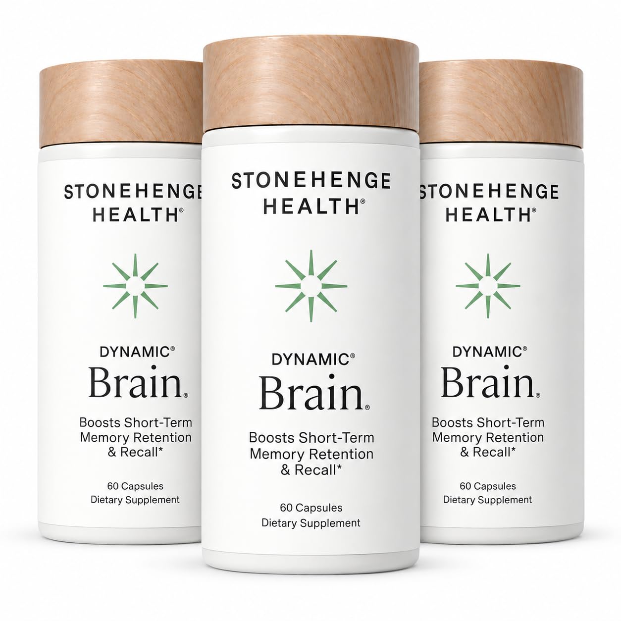 Stonehenge Health Dynamic Brain | Nootropic Supplements for Memory and Focus Bacopa Loins Mane Huperzine A (Pack of 3)