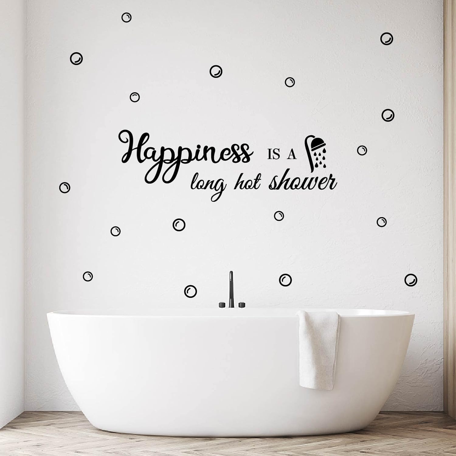 PLIGREAT Bathroom Quotes Wall Stickers, Removable Vinyl Wall Decals