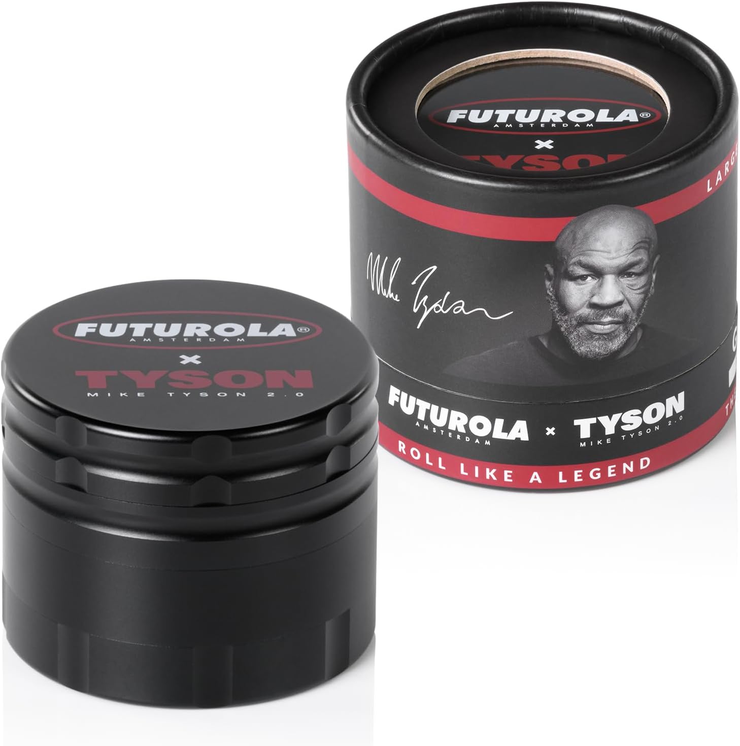 Futurola x Tyson Medium 2.5" Shredder Metal Spice Grinder – Premium Aluminum Grinder with Magnetic Lid, Sharp Teeth, Easy-Clean Design for Kitchen Use