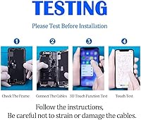 Vista 6 de para iPhone 12 Mini Reemplazo de Pantalla 5.4 Pulgadas (A2176, A2398, A2399, A2400), Ensamblaje de Digitizador de Pantalla LCD 3D Touch