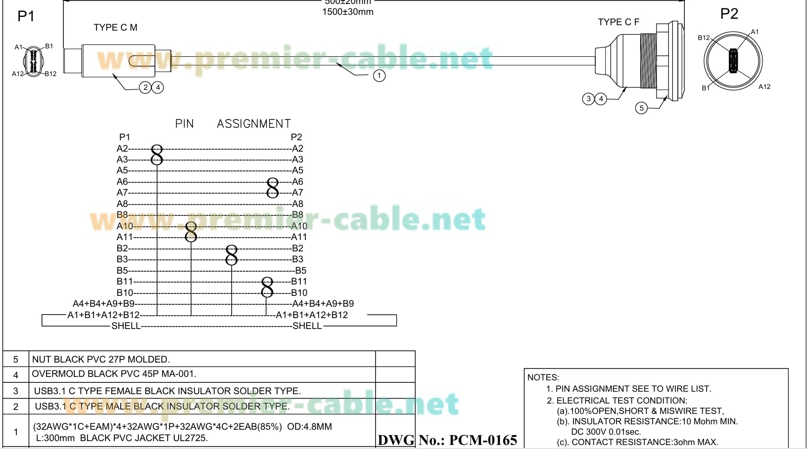 Cavo di prolunga USB 3.1 tipo C maschio a femmina, 10 Gbps, USB 3.1 Gen2 C, cavo di trasferimento dati e ricarica, cavo audio video, per auto, barca, cruscotto, PC (0,3 m)