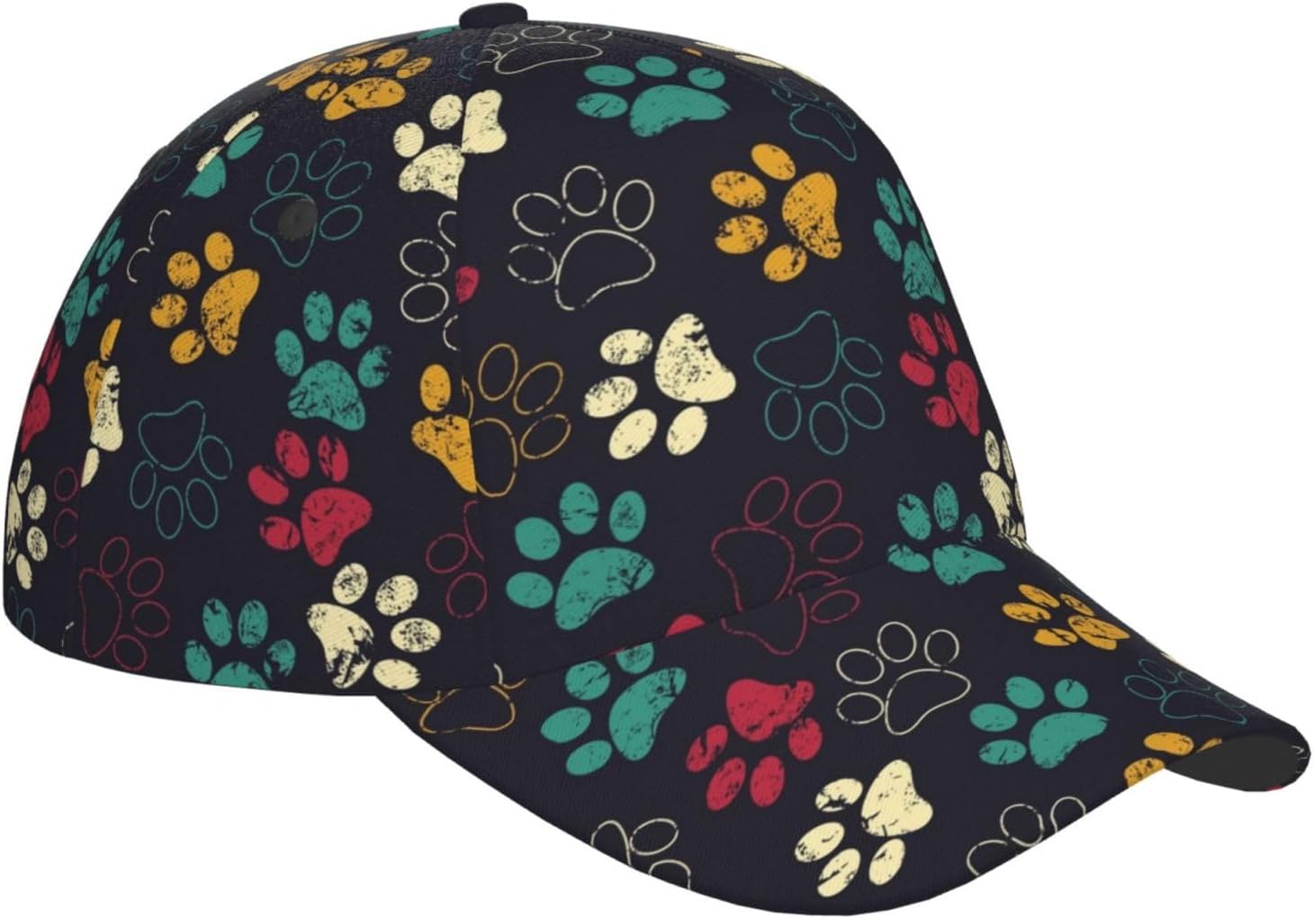 Dog Paw Print Baseball Cap Workout Hats with Adjustable Strap for Men & Women Dad Hat Snapback Hat - Image 3