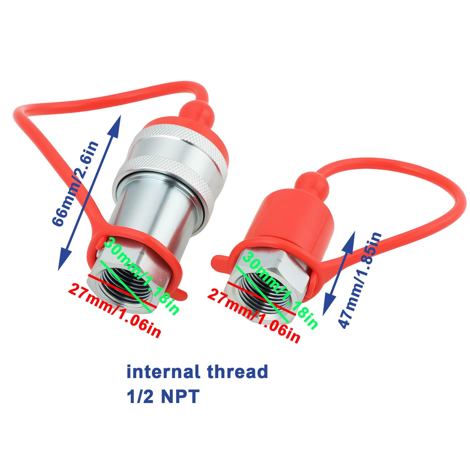 SG Store 1 Jeu de Raccords Rapides Hydrauliques Agricoles 1/2 NPT pour Chargeuse de Transfert Chasse-Neige Et Excavatrice