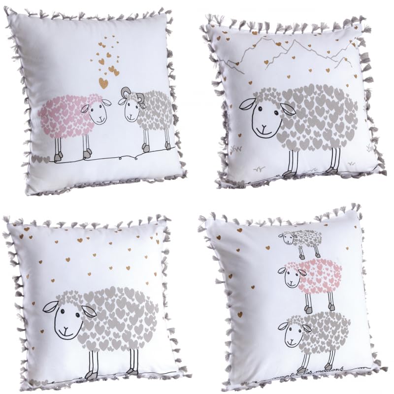 Coussin déco Aubry Gaspard motif mouton pour une touche de tendresse à la maison