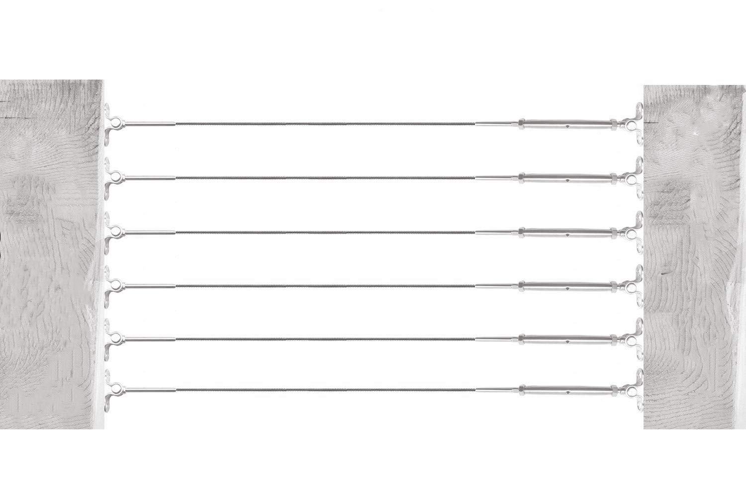 Turnbuckle Wire Tensioner T316 Stainless Steel Cable Railing Kits Fit 1