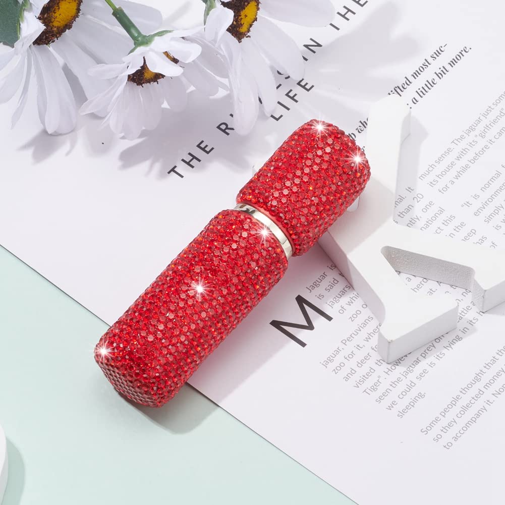 XhuangTech Portable Mini Refillable Perfume Scent Atomizer-Shiny Diamonds Empty Spray Bottle for Traveling and Outgoing of 10ml (Red)