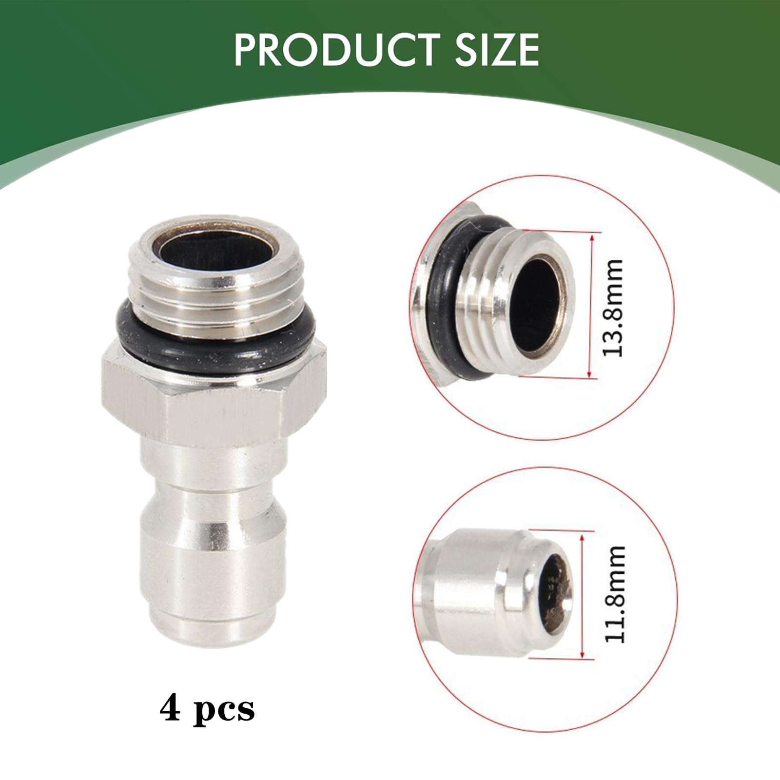 4 PCS 1/4'' Quick Release Connector Professional Pressure Washer Sprayer Fittings M22-14mm Male Thread Hose Connector Snow Foam Lance Bottle for Garden Hose Tap Connector - Image 2