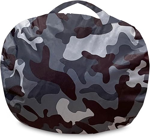 Miniatura 198 de Posh Stuffable - Sillón puff con almacenamiento para niños, contenedor de animales de peluche, organizador de juguetes de niños Lienzo Burbujas Azul