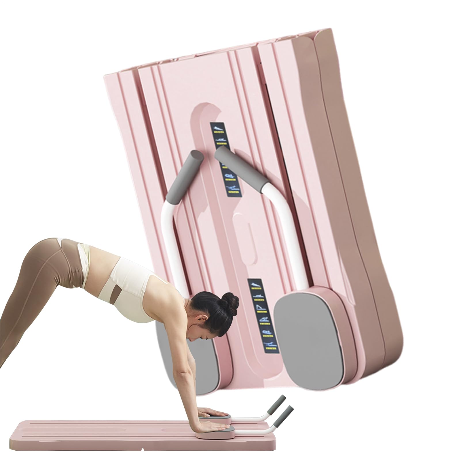 Maszyna Pilates Reformer Przenośny Składany Trening Wzmacniający Tułów I | Deska do Ćwiczeń Pilates na Brzuch dla Kobiet do Domowej Siłowni, Treningu w Biurze, Rehabilitacji, po Porodzi