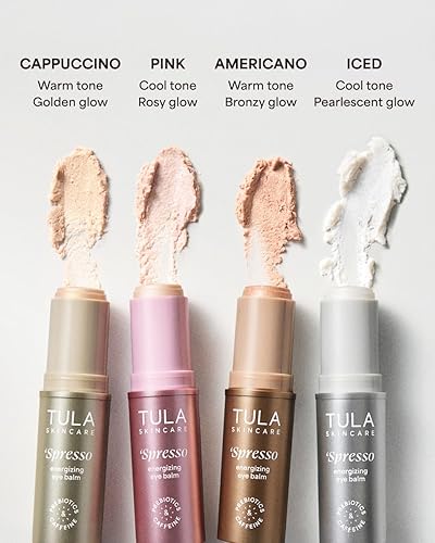 Miniatura 7 de TULA Skin Care - Bálsamo para ojos 'Spresso, tratamiento energizante e hidratante con cafeína para ojeras, portátil y perfecto para usar sobre la