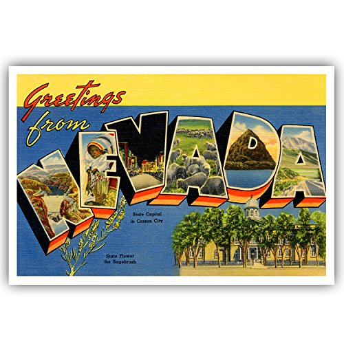 Amazon.com : GREETINGS FROM NEVADA vintage reprint postcard set of 