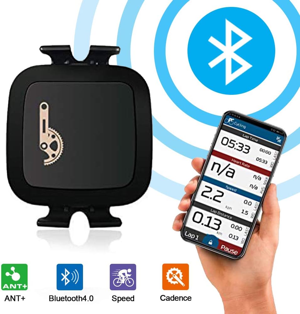 TAOPE Bike Speed Cadence Sensor Ant+ Waterproof for iPhone Android and Bike Computers