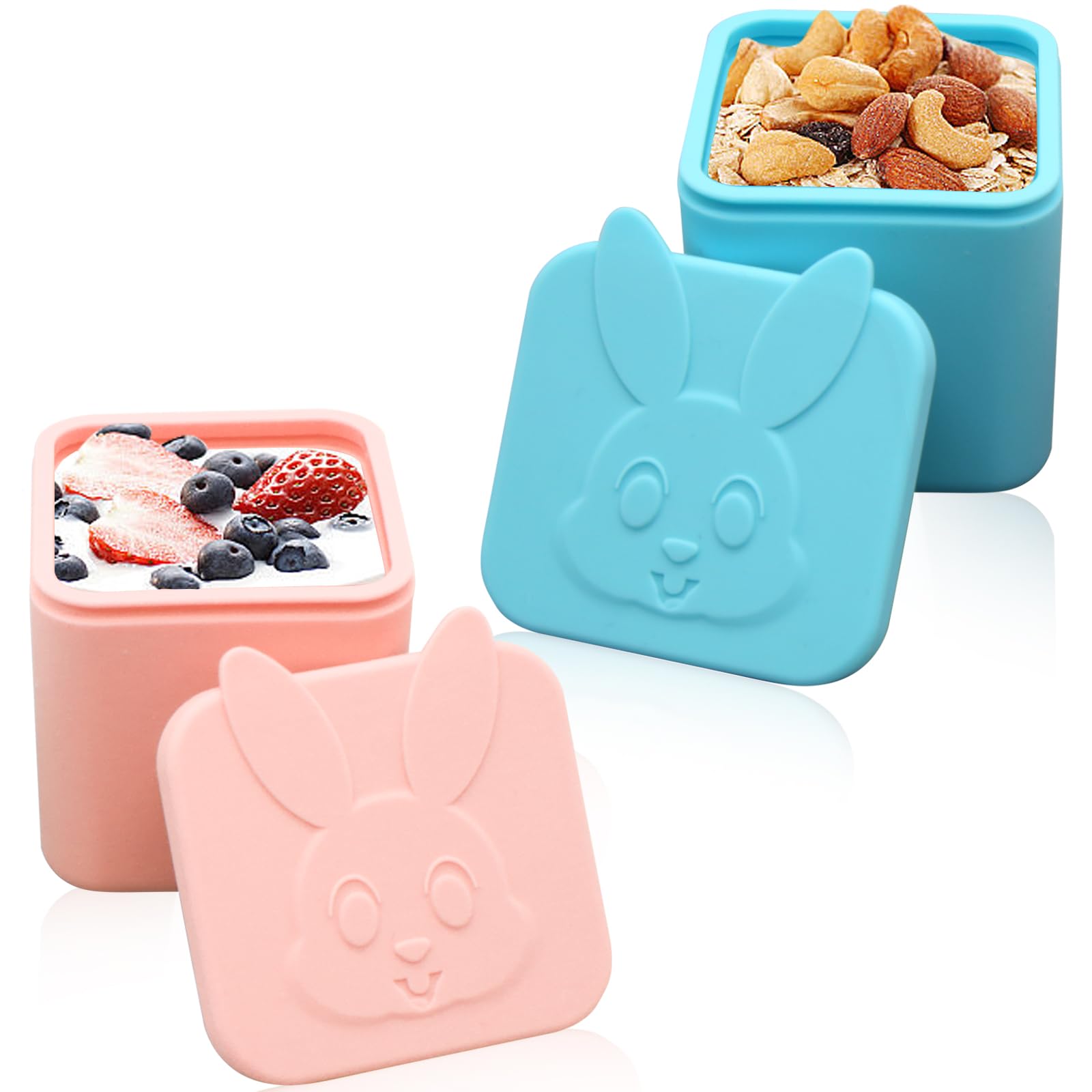 4 contenitori per salse, 113,4 g, in silicone, per condimenti e