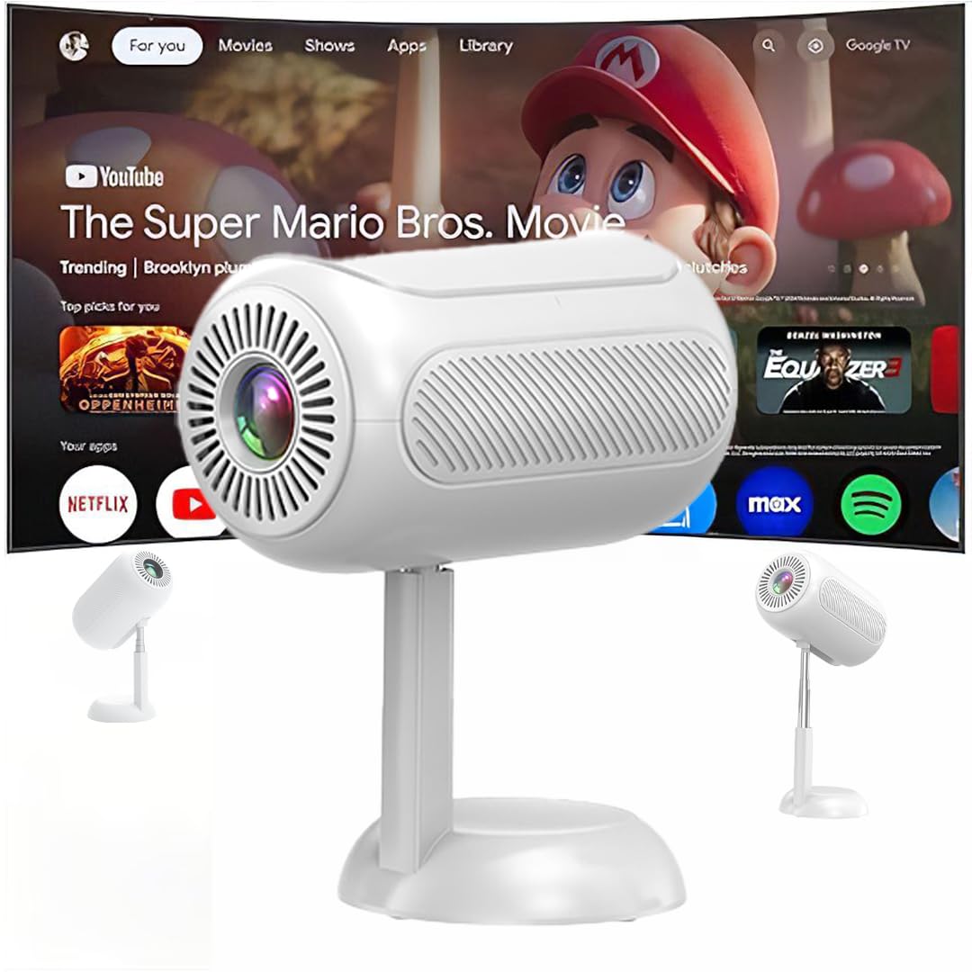 Green Lion 4K VENUS Mini Projector, Mini Projectors Android, Wireless/Wired Screen Mirroring, HiFi Sound Quality, Auto Focus, Four-Point Trapezoidal, Compatible with HDMI/USB/TV Stick/phone/Laptop