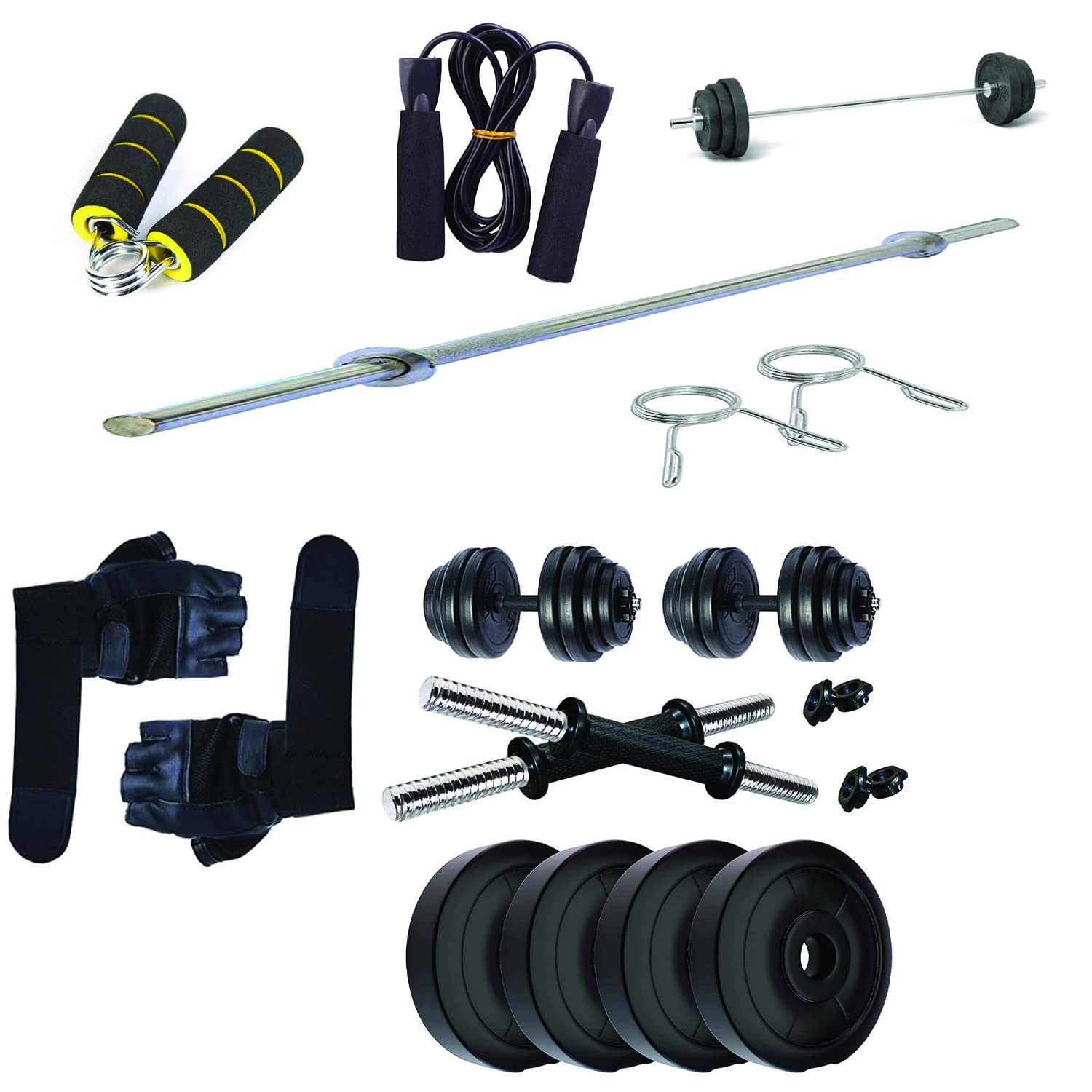 Encanto Gym Combo 10Kg-20 KG Dumbbell Set, One Pair of Adjustable Dumbbell Rods, 3ft Straight Rod With Gym Accessories (10) (B0BMYRLTWM) Amazon Price History, Amazon Price Tracker