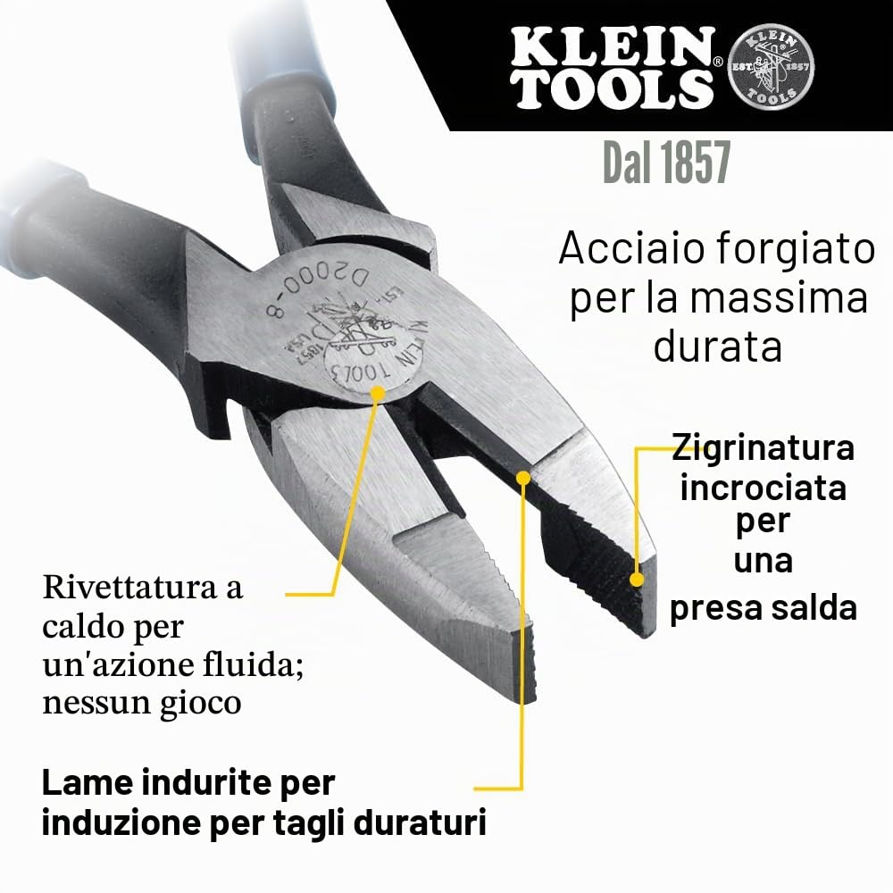 Klein Tools D2000 – 8 Tronchese robusto, blu reale