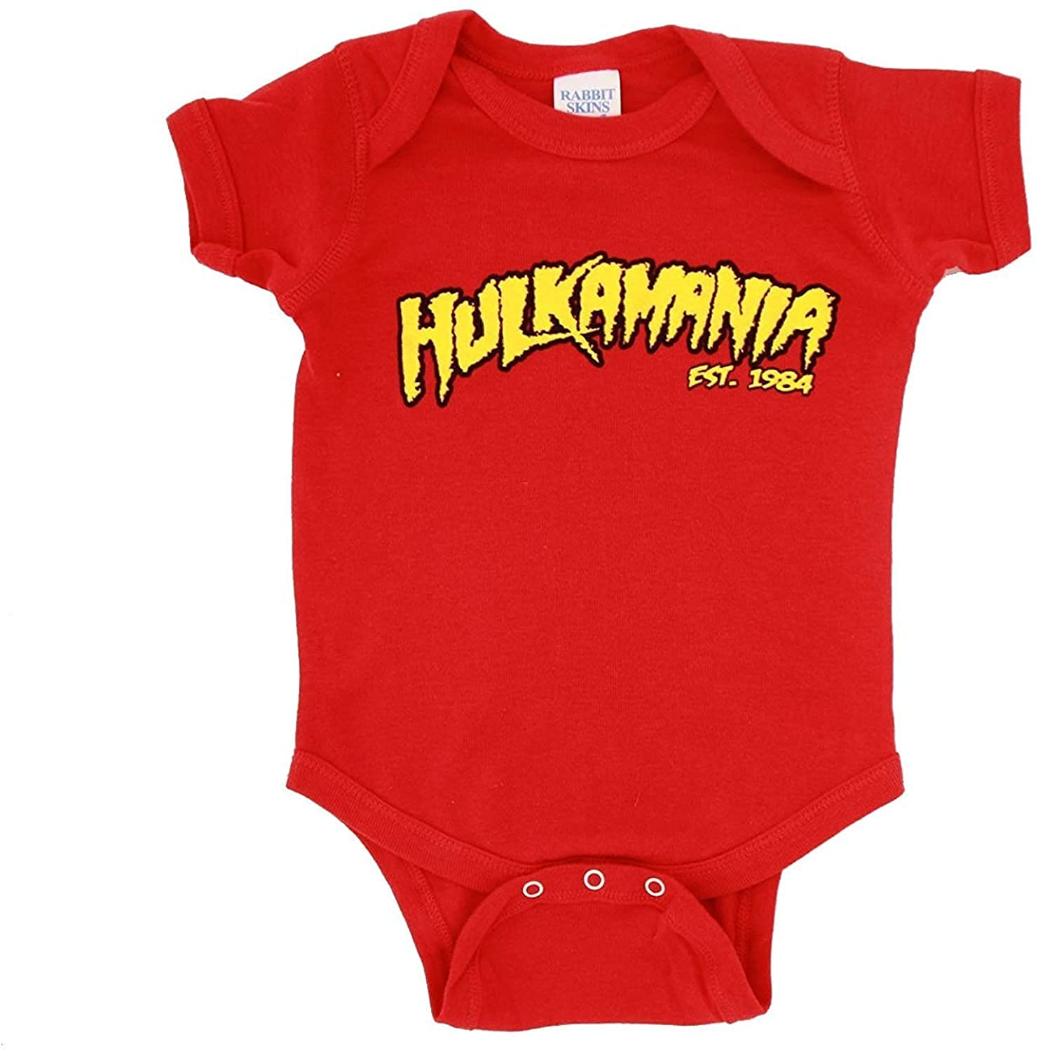 HulkamaniaWrestler Logo Red Snapsuit Infant Onesie Baby Romper (12 Months)