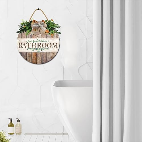 Miniatura 5 de Letrero decorativo de pared para baño, decoración de pared de baño, decoración de pared de casa de campo, letrero de madera para colgar en la pared,