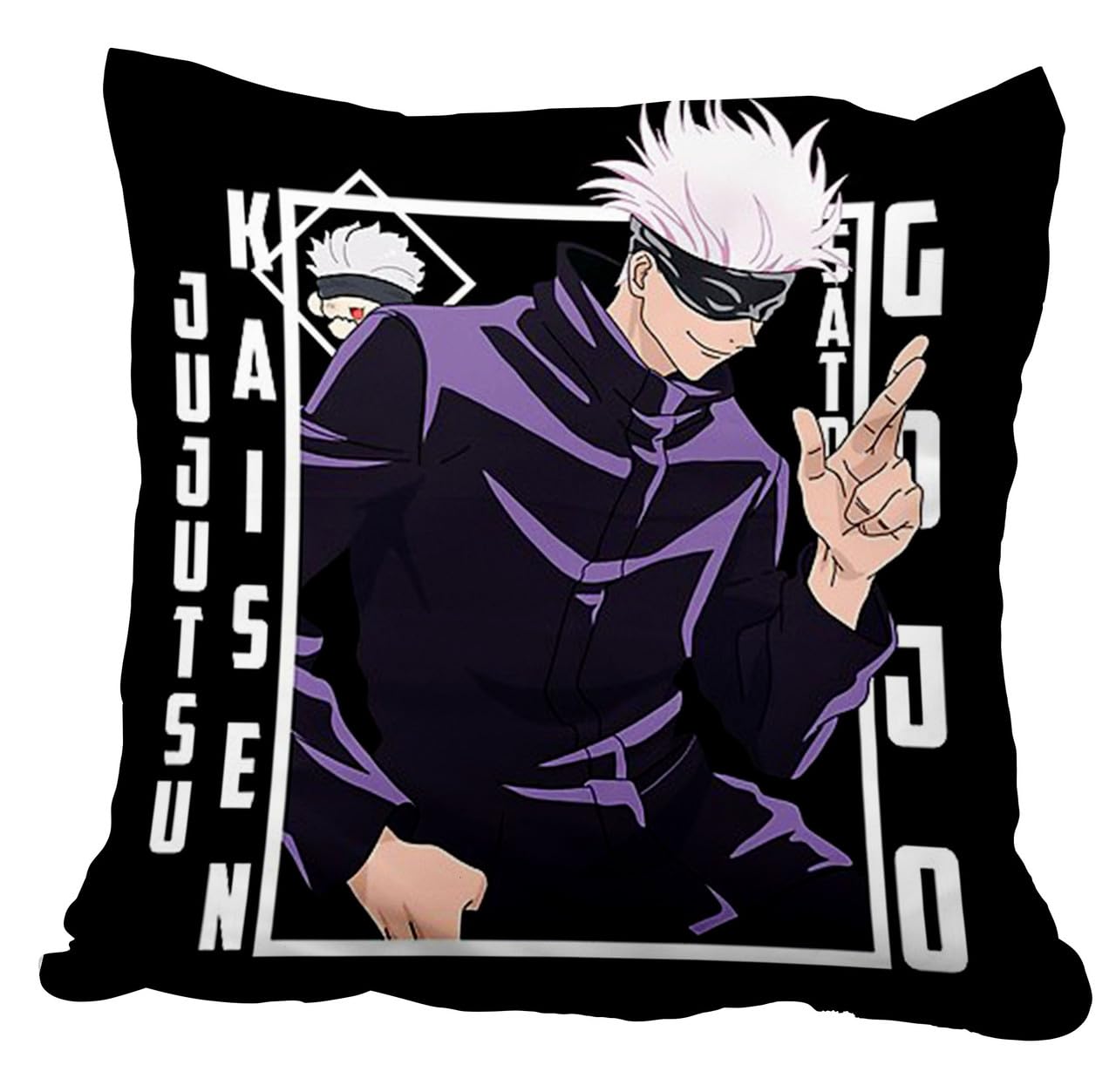 Gojo Anime Decorative Cushion Pillow 12x12 Inches with Cover | Soft Square Pillow for Sofa Bedroom | Ideal Gift for Anime Fans-image-23