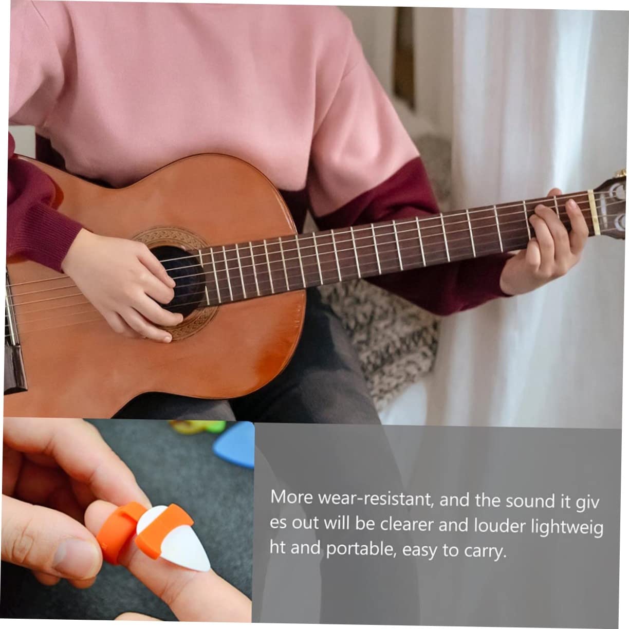 ibasenice 6stücke Anti-rutsch Gitarren-pick- Für Anfänger Praktische Fingerabdeckungen Gitarre Schützt Picks Vor Verlust Für Gitarrenliebhaber Und Musiker