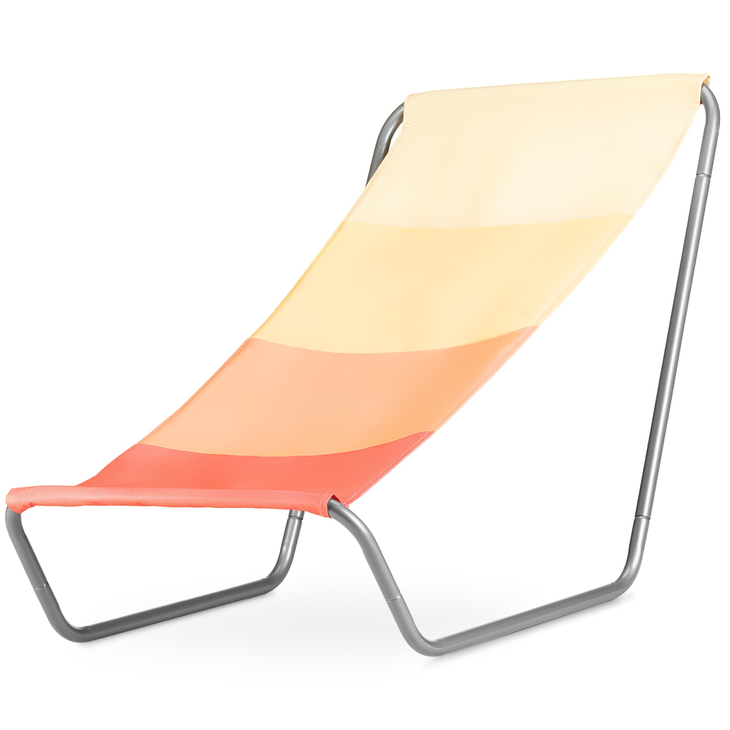 Sedia da Spiaggia Pieghevole – Leggera fino a 100 kg – con Borsa per il Trasporto – Sedia da Campeggio da Giardino da Pesca per Balcone e Mare - Colore Arancia