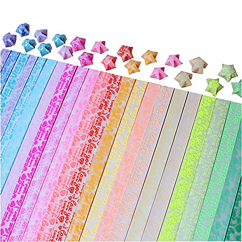 ASkinds 20 Colors Origami Stars Papers Package DIY Paper, 600Sheets Stars Folding Paper Strips Glows in The Dark for Paper Strips DIY Hand Art Crafts Decoration