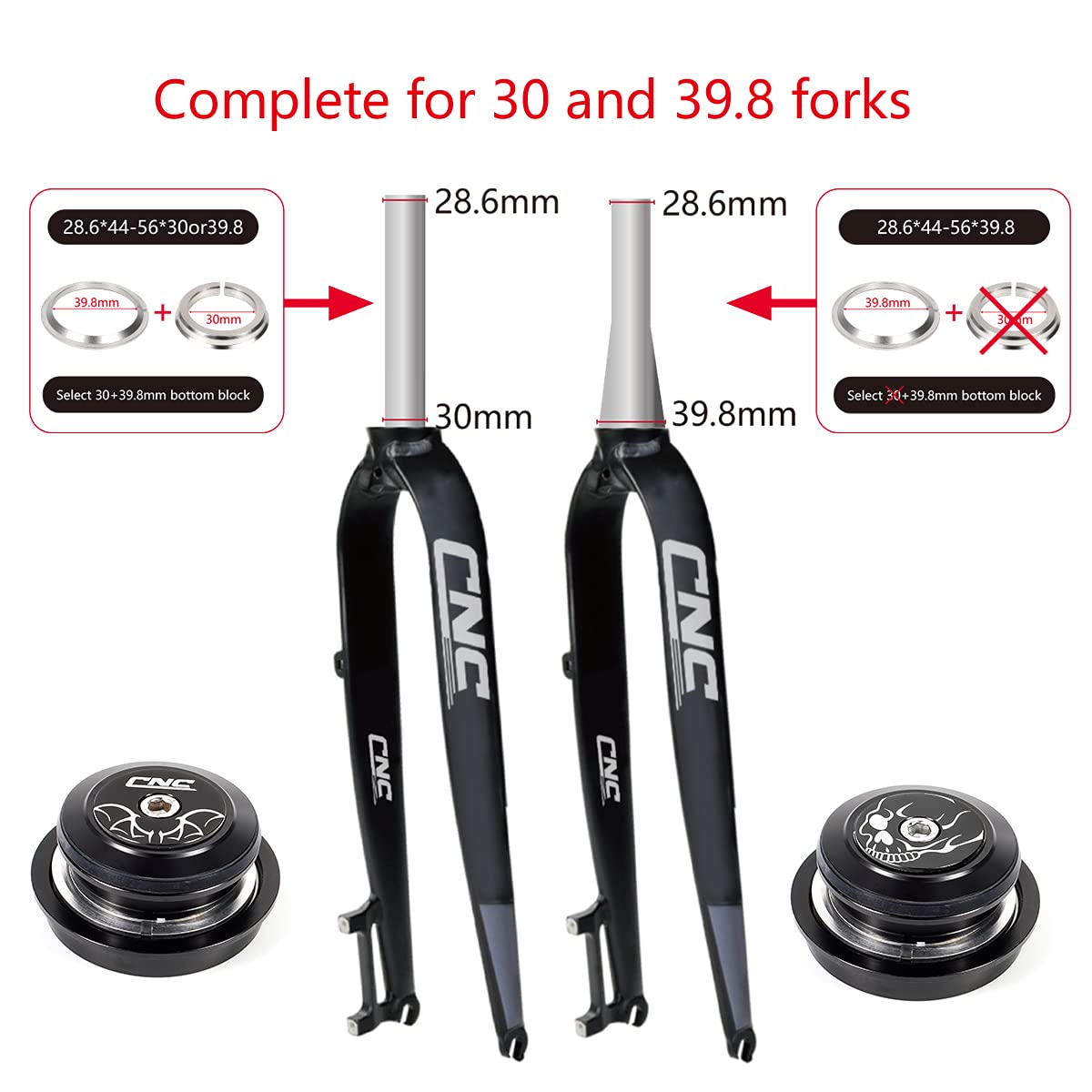 Amazon | CNC 1-1/8インチ バイクヘッドセット、44-56mm 自転車ヘッド