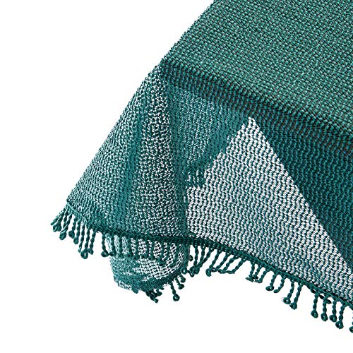 Preisvergleich Produktbild WOLTU Gartentischdecke Weichschaum mit Quaste geschäumt Wetterfest rutschfest Witterungsbeständig Outdoor Tischdecke eckig 110x140 cm Dunkelgrün