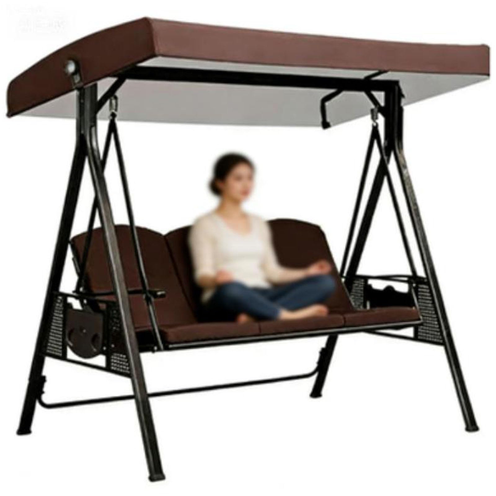 Telo Copri Altalena Esterno per Giardino | 600D poliestere 250g/㎡, design pieghevole leggero, pulizia facile, uso per patio prato veranda(76.8 x 46.5 x 9.8 x 7.1in)