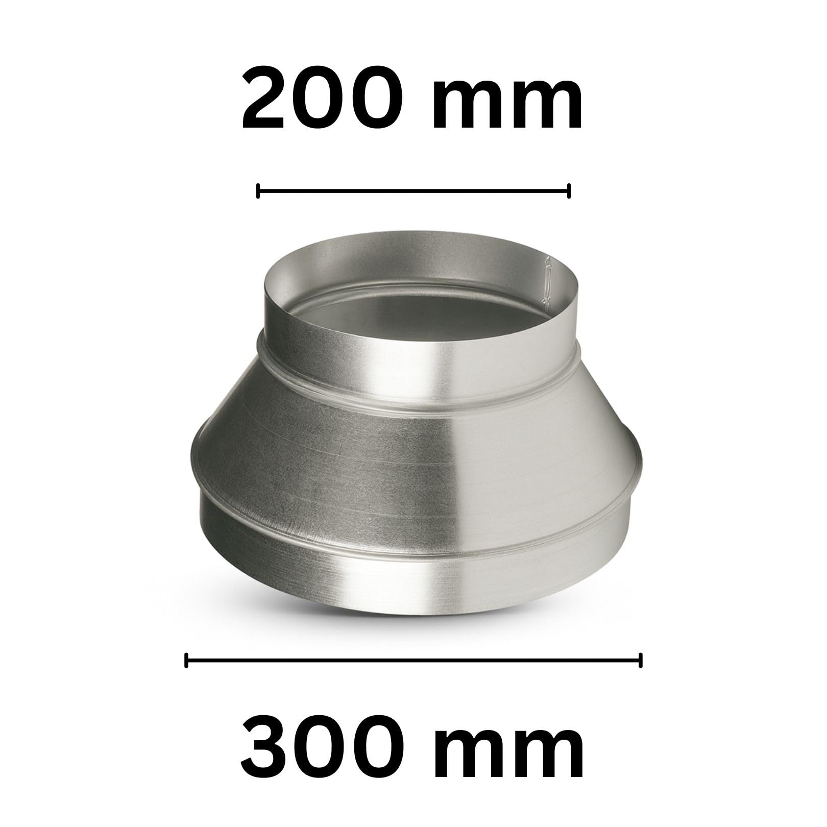 Weedness Raccord Réducteur Ventilateur Duct 200 mm 300 mm Acier Inoxydable Admission Air Climat Intérieur Culture Ventilation