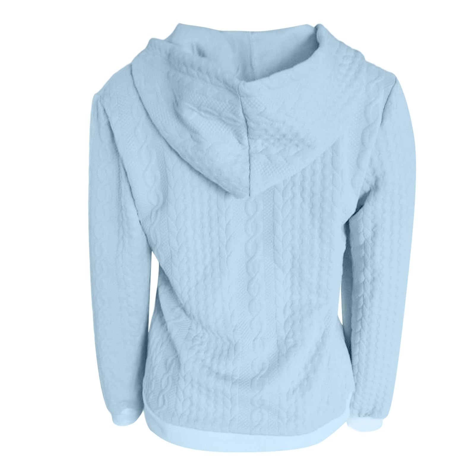 Generisch Felpa con cappuccio da donna, taglie forti, per l'inverno, a maniche lunghe, con cerniera, ideale per l'uso quotidiano con elegante semplicità